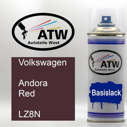 Volkswagen, Andora Red, LZ8N: 400ml Sprühdose, von ATW Autoteile West.